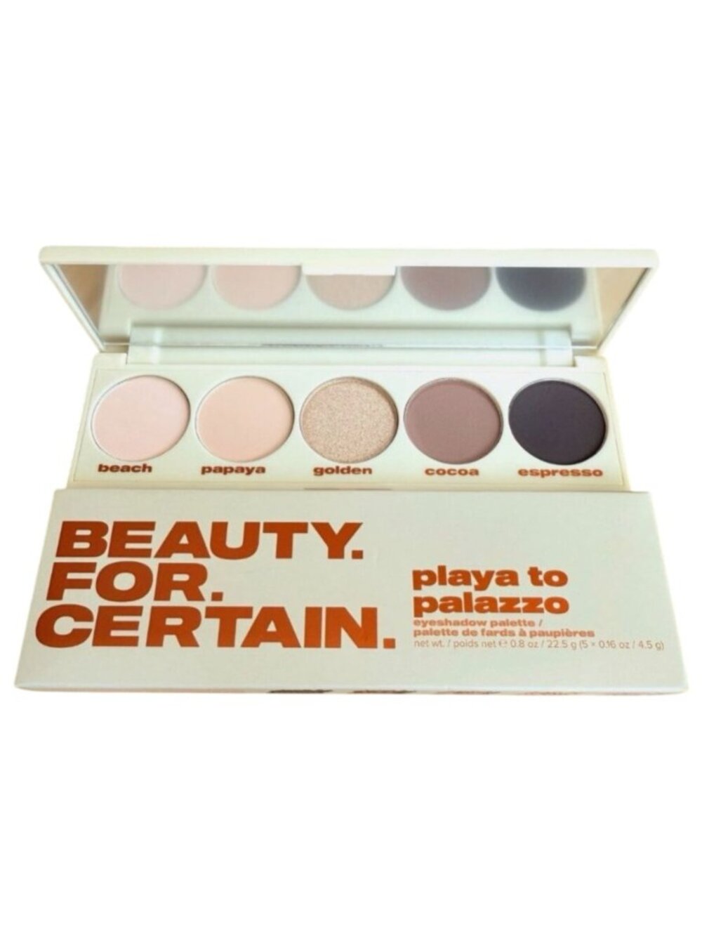 Beauty for Certain Playa to Palazzo Eyeshadow Palette 5 Shades Neutrals Gold